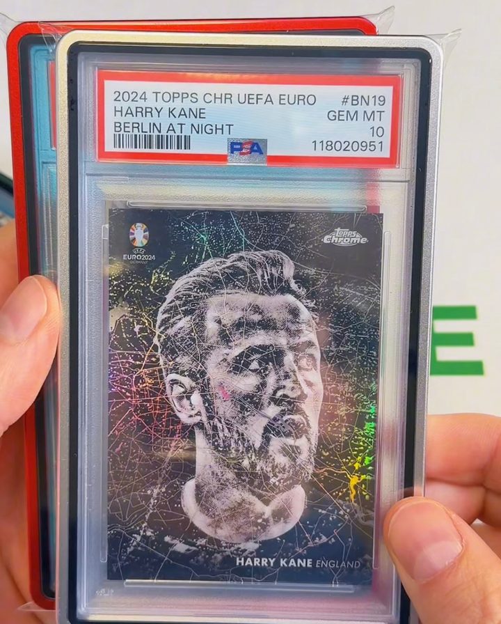 Harry Kane 2024 Topps Chrome UEFA Euro Berlin at Night, PSA 10